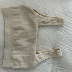 Spiritual Gangster Cream Ribbed Top